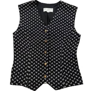 St. John Black and White Blouse